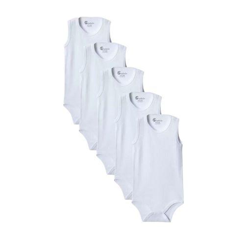 Beyaz Askılı Body Zıbın 7-12 YAŞ Çocuklar İçin (5 ADET) Alttan Çıtçıtlı Özel Gereksinimli