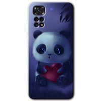 Xiaomi Redmi Note 11 Pro 5G Kılıf HD Desen Baskılı Arka Kapak+Temperli Cam - Bebek Panda