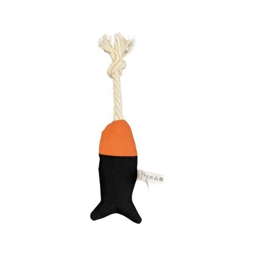 Pet Comfort İpli Balık Su Geçirmez Kedi Oyuncağı Siyah-Turuncu Ø6cm, 24cm