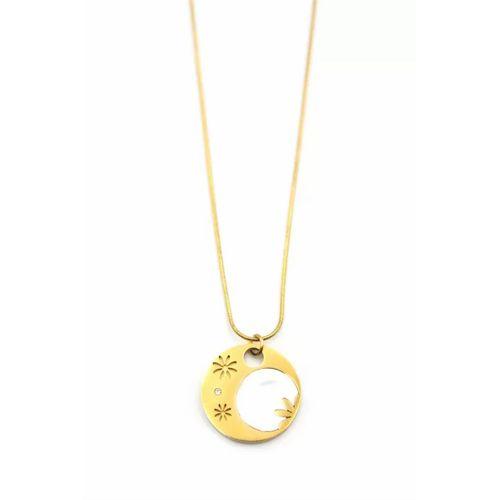 Sedef Çiçek Kolye - Altın