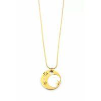 Sedef Çiçek Kolye - Altın