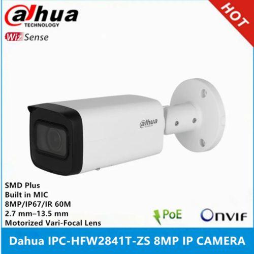 DAHUA IPC-HFW2841T-ZAS-27135, 8Mpix, 2,7-13,5mm Motorize Lens, H265+, 80Mt Gece Görüşü, Dahili Mikrofon, Starlight, IP67, PoE Bullet IP Kamera