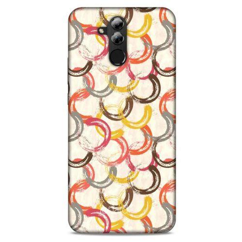 Huawei Mate 20 Lite Kılıf Pastel Renkler (33) Hybrid Kılıf Kahverengi Turuncu