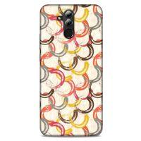 Huawei Mate 20 Lite Kılıf Pastel Renkler (33) Hybrid Kılıf Kahverengi Turuncu