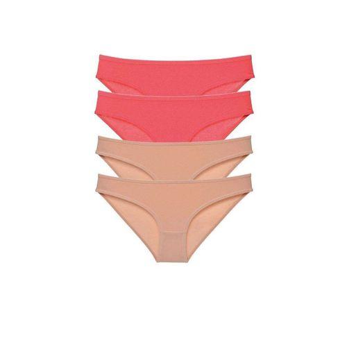 4 Adet Süper Eko Set Likralı Kadın Slip Külot Fuşya Ten
