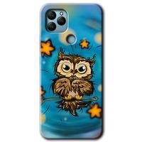 General Mobile GM 22 HD Baskılı Kılıf + 9D Tam Ekran Koruyucu - Owl Bird Stars