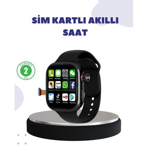 Sesli Arama Özellikli Sım Kartlı Siyah Akıllı Saat