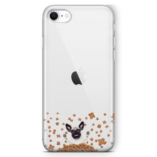 Apple iPhone SE 2020 Kılıf Köpek Maması Pug Arka Kapak Koruma Desenli Full Koruyucu