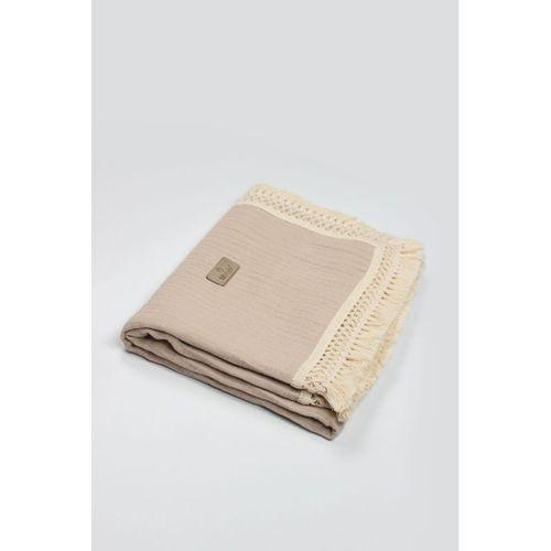 Bistyle Bistyle Organik Müslin 80x90 Fistolu Battaniye 70112 Bej