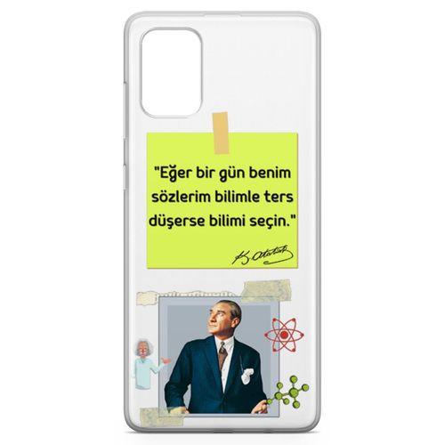 Samsung Galaxy A71 Kılıf Caps Atatürk Arka Kapak Koruma Desenli Full Koruyucu
