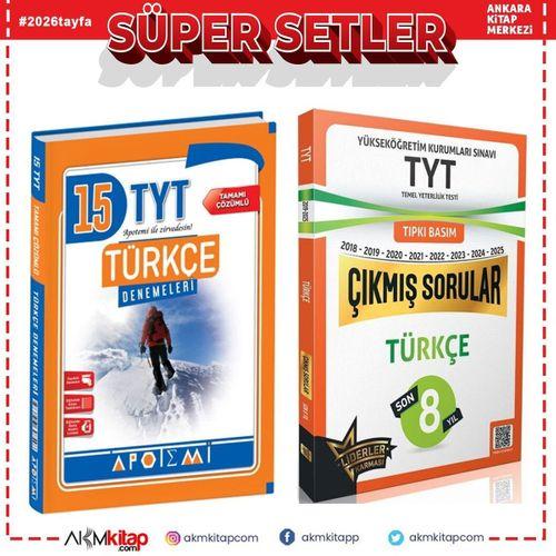 Apotemi TYT Türkçe Deneme ve 8 Yıl Çıkmış Sorular Seti 2 Kitap
