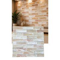 Kendinden Yapışkanlı Düz Tuğla Desenli 3D Gri 68cmx68cm Salon Ev Köpük Duvar Paneli Kağıdı NW197