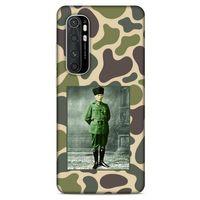 Xiaomi Mi Note 10 Lite Kılıf Atatürk (15) Antişok Kılıf Kamuflaj Kahverengi