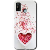 Tecno Spark 6 Go HD Baskılı Kılıf + 9D Tam Ekran Koruyucu - Kalpli Şekerleme