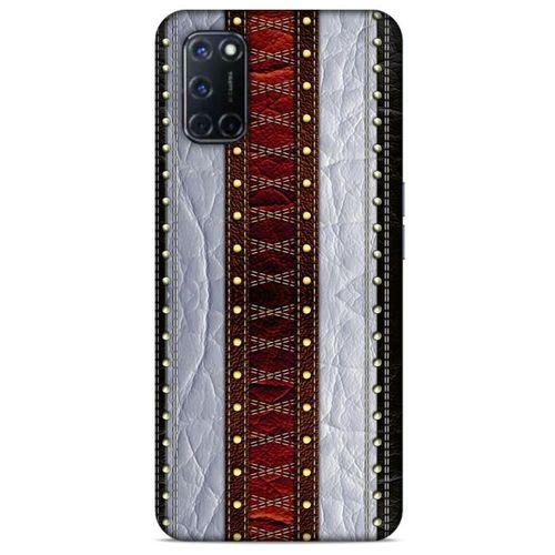 Oppo A52 Kılıf Patchwork (11) Tam Koruma Siyah Gri