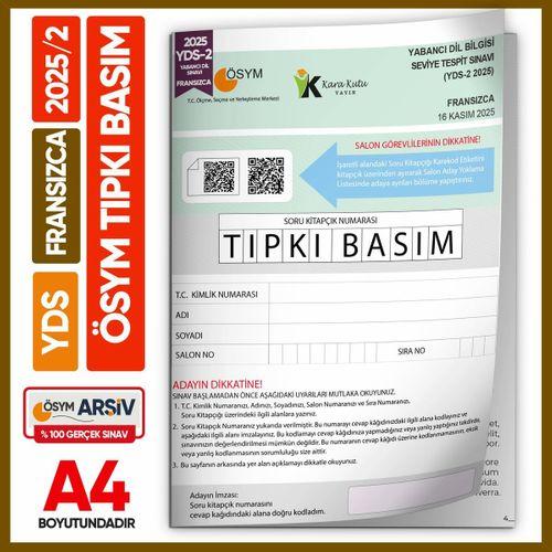 YDS Fransızca 2025/2 Yabancı Dil Sınavı ÖSYM Tıpkı Basım Çıkmış Soru Deneme Kitapçığı (e-YDS uygun)