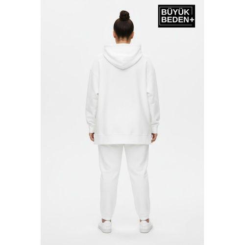 Büyük Beden Kapşonlu Tunik Sweatshırt SPR26BTK991