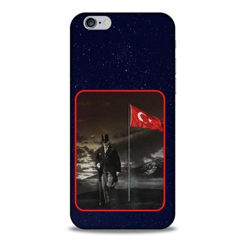 Apple Iphone 6 Kılıf Atatürk (40) Fit Silikon Kılıf Gece Yıldızlar