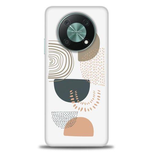 Huawei Nova Y90 Kılıf HD Baskılı Kılıf - Turuncu Yarım Daire + Tam Ekran Koruyucu