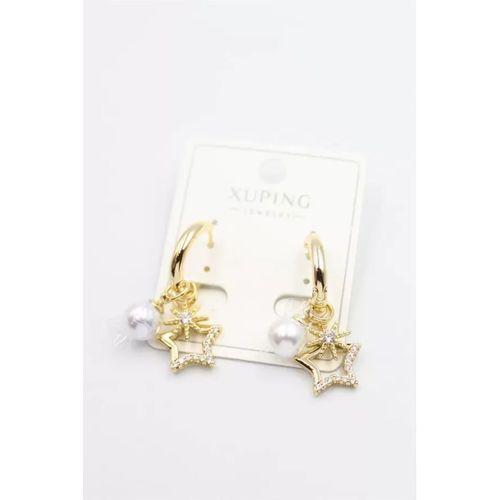 Taşlı Charm Küpe - Altın