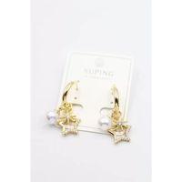 Taşlı Charm Küpe - Altın