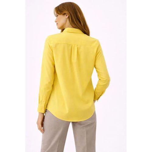 Uzun Kollu Gömlek Düğmeli Klasik Yaka Günlük Ve Ofis Şıklığına Uygun - Sarı