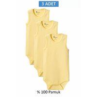Sarı Askılı Body Zıbın 7-12 YAŞ Çocuklar İçin (3 ADET) Alttan Çıtçıtlı Özel Gereksinimli