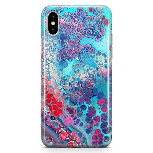 Apple iPhone X Kılıf Mermer Bubbles Arka Kapak Koruma Desenli Full Koruyucu