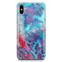 Apple iPhone X Kılıf Mermer Bubbles Arka Kapak Koruma Desenli Full Koruyucu