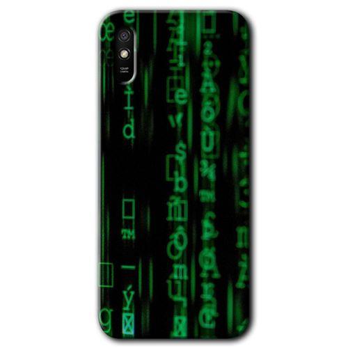 Xiaomi Redmi 9A HD Baskılı Kılıf + 9D Tam Ekran Koruyucu - Matrix