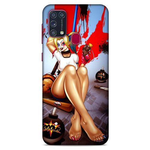 Samsung Galaxy M31 Uyumlu Kılıf Harley Quinn (37) Silicone Cover Lavanta gül