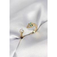 Yılan Model Zirkon Taşlı Gold Renk Kadın Yüzük