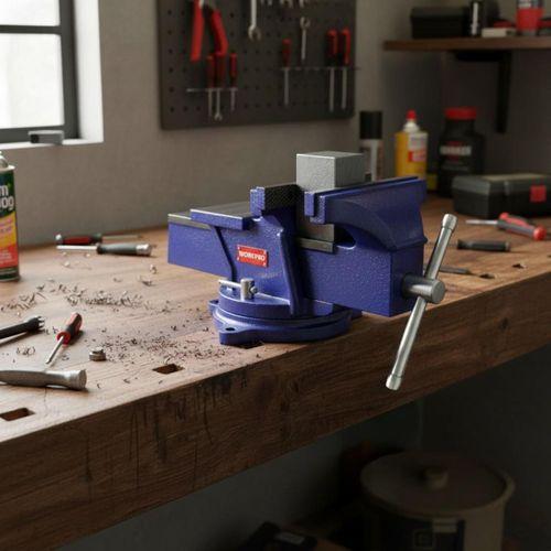 WORKPRO WP233005 100mm 360° Döner Tabanlı Örslü Profesyonel Tezgâh Mengene