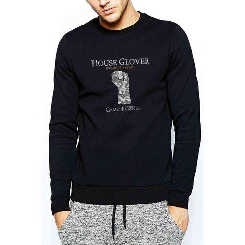 G O T HOUSE GLOVER Baskılı Siyah Erkek Sweatshirt