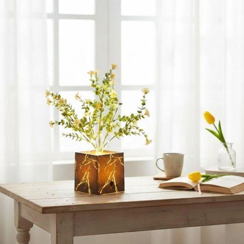 Siyah Saksılı Led Yapay Çiçek