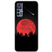 TCL 30 Plus Kılıf HD Desen Baskılı Arka Kapak - Kanlı Ay