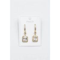 Taşlı Baget Küpe - Altın