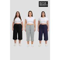 Kadın Büyük Beden 3’lü Kapri Şort Seti 3XL-6XL SPR26BSRK591+3