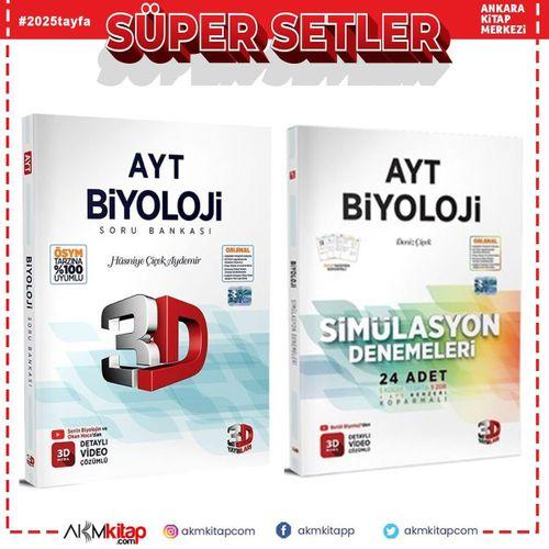 3D AYT Biyoloji Soru Bankası ve Deneme Seti 2 Kitap