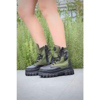 Ciera Siyah Cilt Haki Yeşil Detaylı Bot