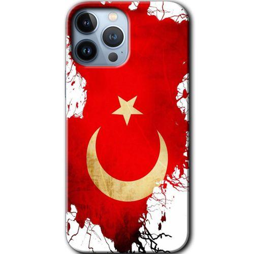 MRCİLETİSİM iPhone 13 Pro Max Kılıf Baskılı Kapak - Türkiyem + 5D Tam Kaplayan Cam