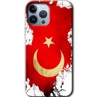 MRCİLETİSİM iPhone 13 Pro Max Kılıf Baskılı Kapak - Türkiyem + 5D Tam Kaplayan Cam