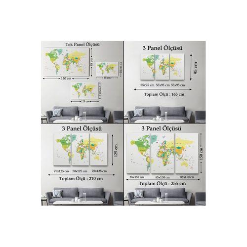 Dünya Haritası  Dekoratif Kanvas Tablo 1056