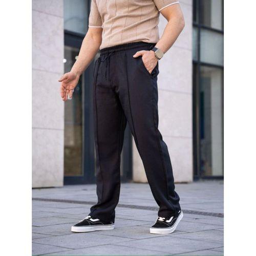 Erkek Keten Cepli Çıma Dikişli Jogger Buggy Pantalon Rahat Kalıp - Siyah