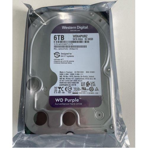 WD PURPLE, WD64PURZ, 3.5’’, 6TB, 256Mb, 5400 Rpm, 7/24 Güvenlik, HDD (Türkiye Distribütörü Garantili)