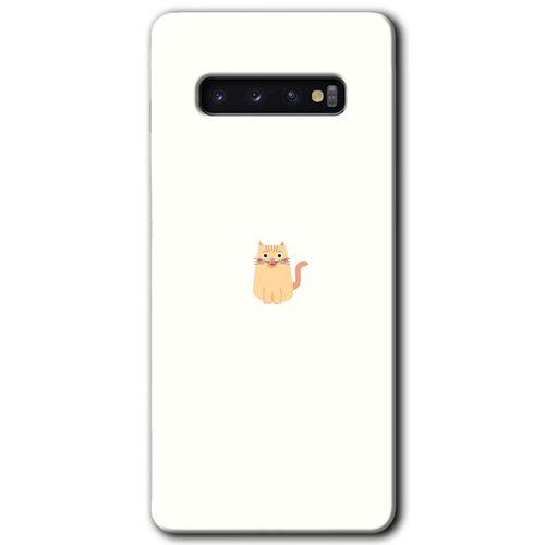 Potkal Hediye Fabrikası Samsung Galaxy S10 HD Baskılı Kılıf + 9D Tam Ekran Koruyucu - Cat Minimalism
