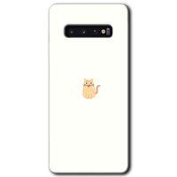 Potkal Hediye Fabrikası Samsung Galaxy S10 HD Baskılı Kılıf + 9D Tam Ekran Koruyucu - Cat Minimalism