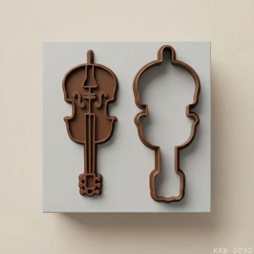 5Li Viyolonsel Figürlü Hamur Şekillendirici Kurabiye Kalıbı Oyun Hamuru Kalıbı 10 5 cm