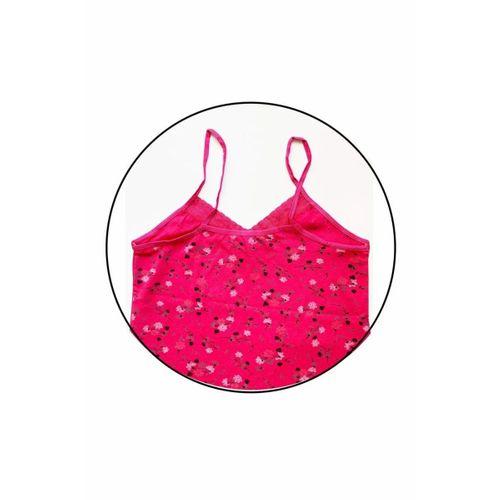 Kadın Askılı Desenli Atlet Dantelli Empirme Pamuklu Penye D9