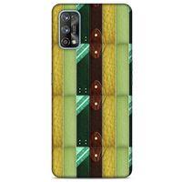 Oppo Realme 7 Pro Kılıf Patchwork (15) Antişok Kılıf Yeşil Kahve